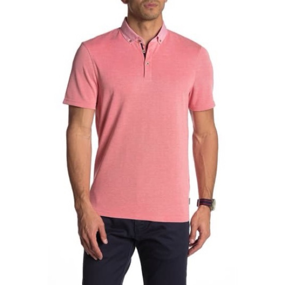 Ted Baker London Woven Collar Short Sleeve Polo